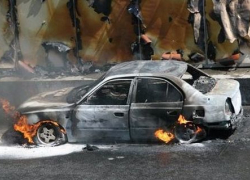В Шахтах угнали и сожгли «Hyundai accent»
