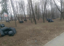 Весенняя уборка осенних листьев в Шахтах