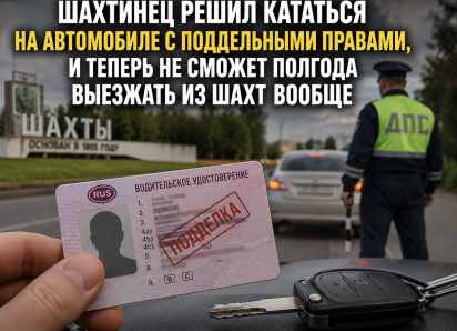 Шахтинец купил в интернете поддельные права и теперь полгода не сможет выезжать из города