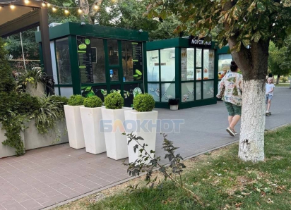 Кафе «Барбадос» в Шахтах решили расширить свою территорию и перекрыли аллею в парке клумбами