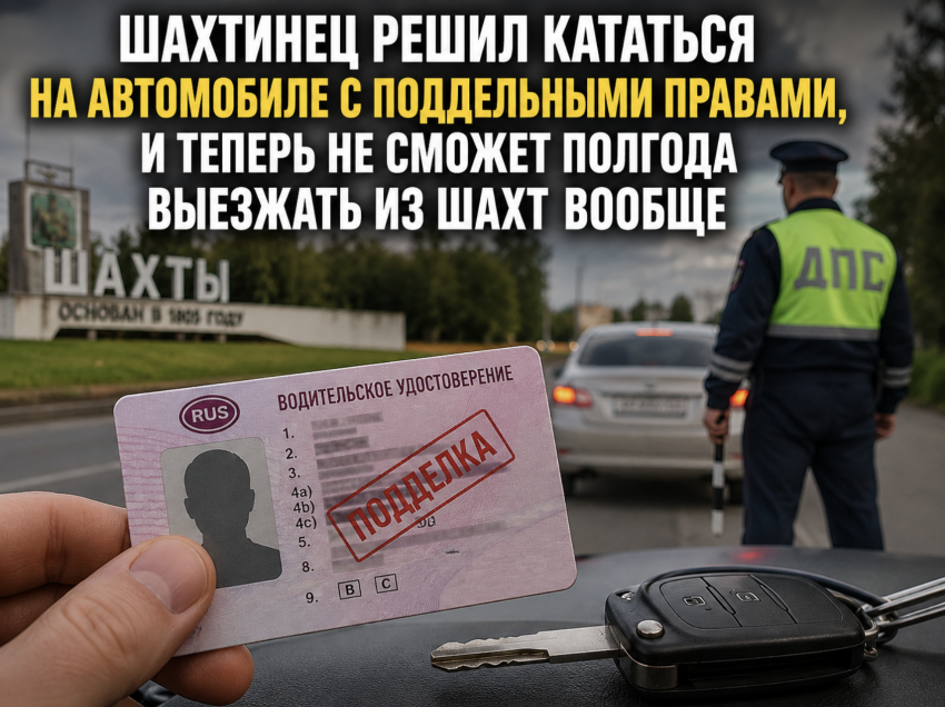 Шахтинец купил в интернете поддельные права и теперь полгода не сможет выезжать из города