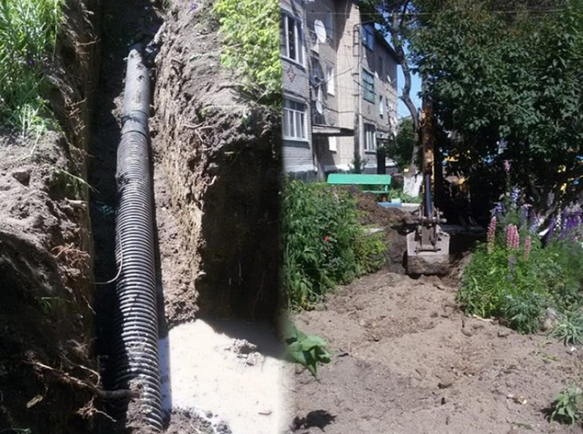 В Шахтах экстренно заменили аварийный участок канализационного коллектора в поселке Таловый