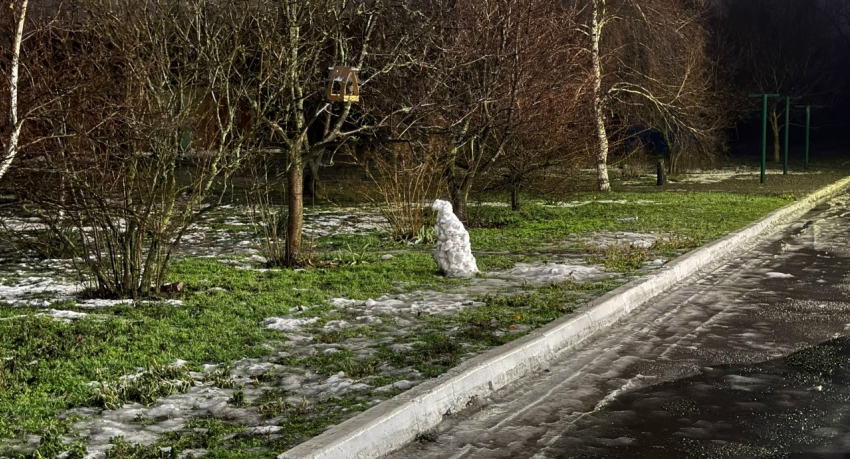 Снежные фигуры в Шахтах растаяли из-за повышения температуры