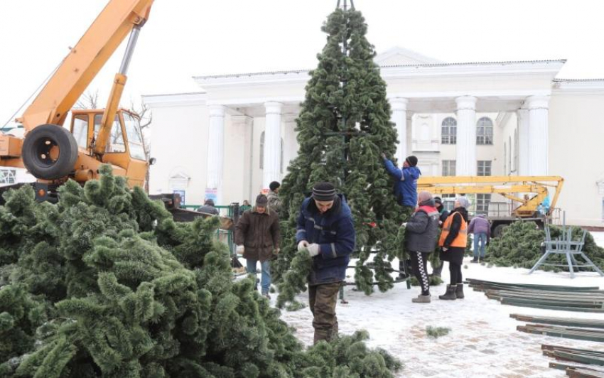 Главную городскую елку устанавливают в Шахтах 