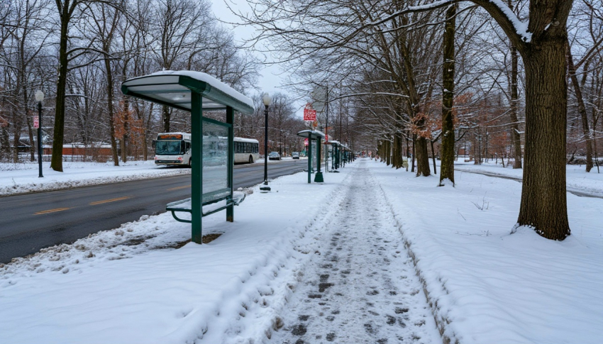 Бабушка упала у автобуса из-за снежной насыпи, образовавшейся после уборки дорог в Шахтах