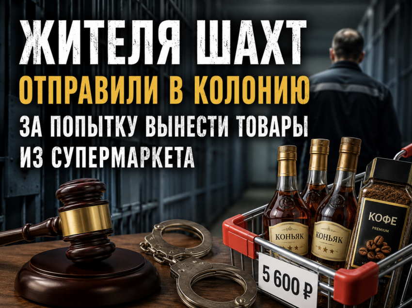 Жителя Шахт отправили в колонию за попытку украсть коньяк и кофе из супермаркета