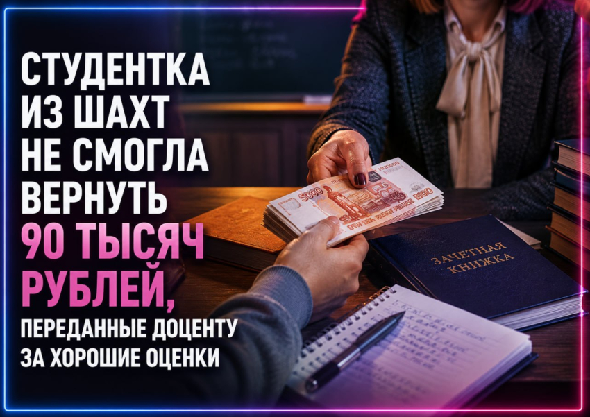Студентка из Шахт не смогла вернуть 90 тысяч рублей, переданные доценту за хорошие оценки