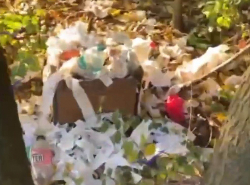 Автобусная остановка в поселке Фрунзе в Шахтах превратилась в свалку