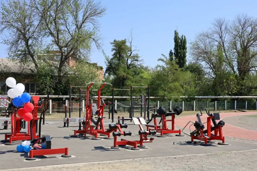 Новую спортивную площадку ГТО открыли в поселке Красина в Шахтах